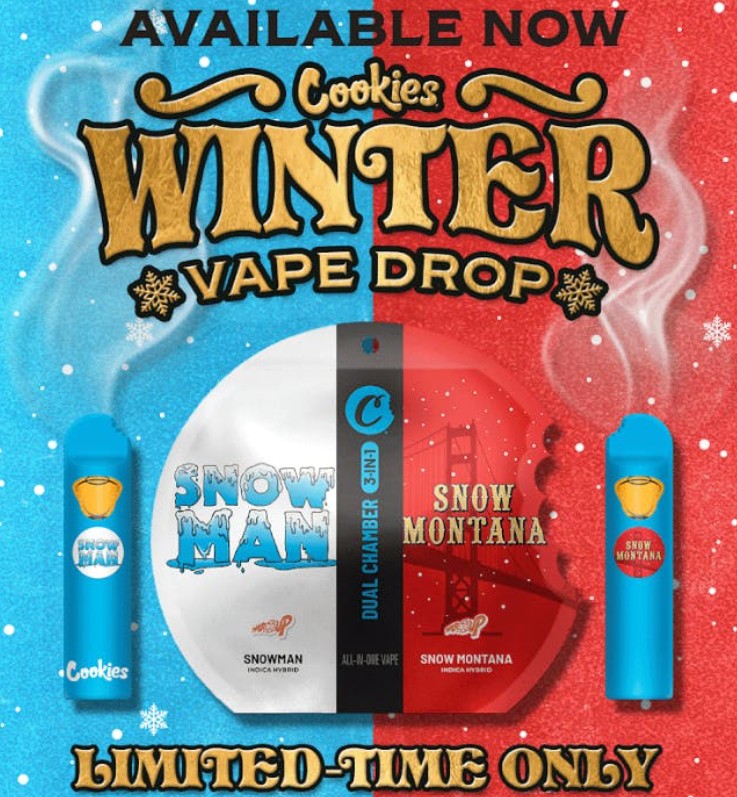 Before your winter activities in New Hope PA, stop by for a Cookies disposable weed vape to take along.